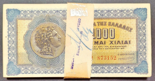 Grecia 1000 dracme 1941 - dracme, 01/10/1941