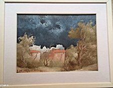 Dipinto ad olio di Leonardo De Magistris. Paesaggio autunnale di Roma (1992).