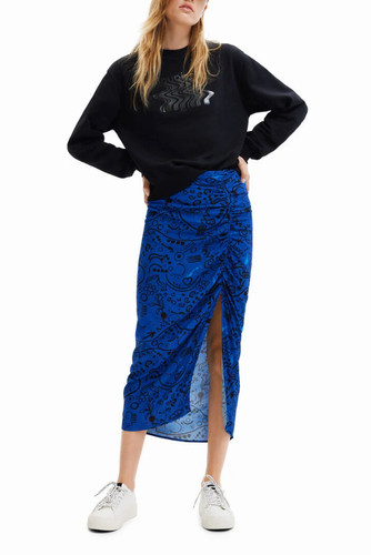 Desigual jupe midi bleue - jupe,