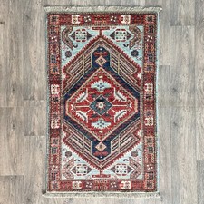 Tappeto afgano 130 x 76 cm vintage fatto a mano Shirvan tradizionale orientale lana tappeto