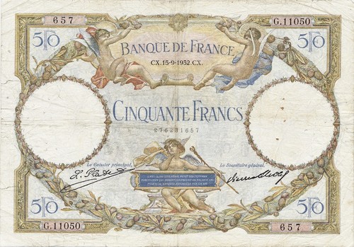 Banconota francia franchi - francia,
