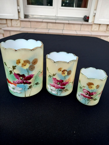 Trio pots vases opaline de - de,
