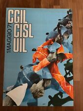 MANIFESTO, POSTER 1 MAGGIO 1971 CGIL CISL UIL SINDACATO ENNIO CALABRIA ART