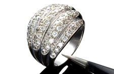 16 gr DAVVERO BELLO ANELLO ORO 750 18 kt bianco Zirconi brillanti Natale