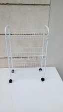 Scolapiatti bianco con ruote carrello appoggio 3 ripiani lavello portafrutta 