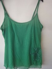 Sottogiacca Intimissimi taglia M tulle verde smeraldo con fiore applicato