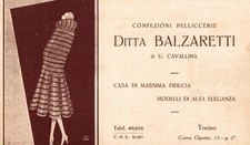 TORINO - Casa delle Pellicce "Ditta BALZARETTI" - Pubblicitaria - NV - PU111