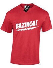 BAZINGA T SHIRT UOMO BIG BANG THEORY SHELDON FLASH RIDDLER GEEK