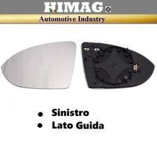 Piastra Specchio Specchietto Retrovisore Sinistro Termico per VW Golf VII 7