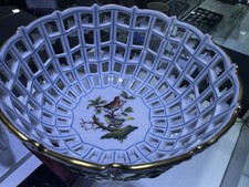 Herend Ungheria Rothschild Cesto Portapiatti Tessuto 7473/RO Bellissimo!