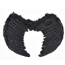 Ali angelo in piume colore nero carnevale servizi fotografici halloween L.90889