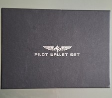 " PILOT WALLET SET" Portafoglio Portachiavi E Penna Originali Serigrafati Regalo