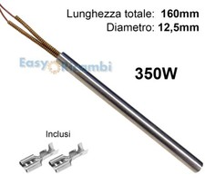Resistenza candeletta 350W stufa pellet 160mm Diametro 12,5 MCZ Palazzetti Clam