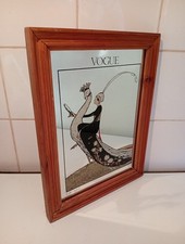 Miroir Vintage Vogue Motif Paon Art Deco 32x24cm