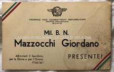 FASCISMO TARGA RICORDO