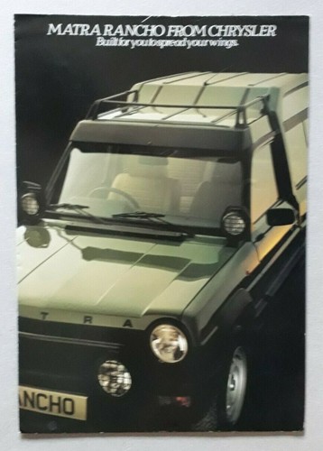 Brochure chrysler matra rancho - brochure,