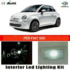 KIT FULL LED INTERNI PER FIAT 500 PLAFONIERA ANTERIORE+BAGAGLIAIO 6000K COMPLETO