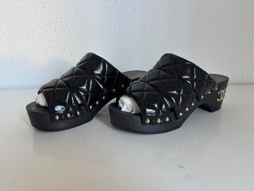 Chanel mules clogs cuir verni - mules,