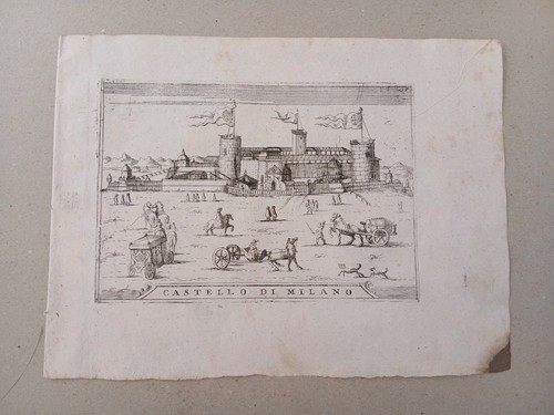 Stampa antica castello - antica,