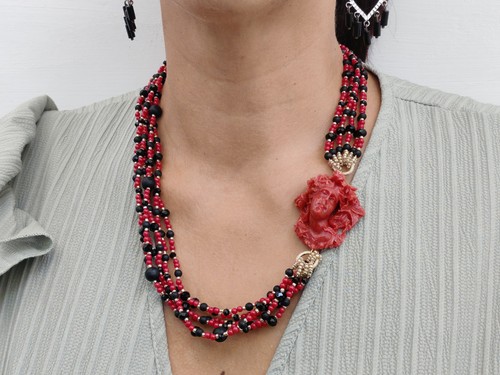 Collana donna corallo rosso