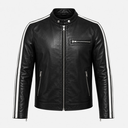 Giacca uomo nera - pelle, di