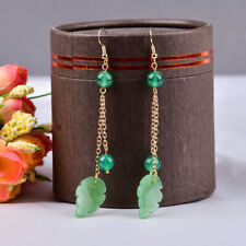 Orecchini foglia giada