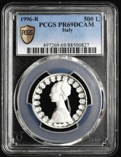 PCGS PR69DCAM 1966 Italia 500