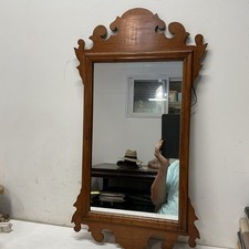 Specchio da parete in acero stile Chippendale vintage/antico 16,75” x 30,5”