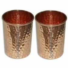 Bicchiere acqua potabile in rame puro martellato benefici per la salute 300 M...