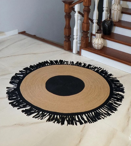 Tappeto cotone juta rotondo - cotone,