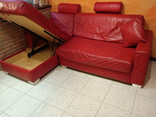 Divano pelle posti con - pelle, 3