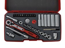 Teng Tools 1/4 unità profonda presa regolare cricchetto prolunga set utensili + custodia