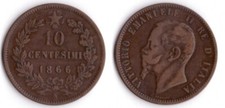 1866 Vittorio Emanuele II Cent