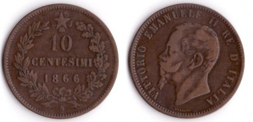 1866 vittorio emanuele cent - 1866,