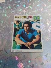 FIGURINA EDIZIONI EDIRAF CALCIO '74 NUOVA CON VELINA 25 BRASIL GARRINCHA