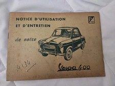 Libretto uso e manutenzione ACMA VESPA 400  NOTICE D'UTILISATION ET D'ENTRETIEN