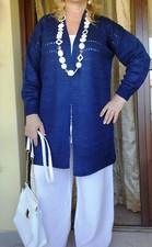Cardigan colore blu scuro,  Handmade.  Taglia  44-46. 100% lana