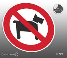Cartello adesivo "Ingresso Vietato agli Animali" negozio/bar/ristorante/vetrata
