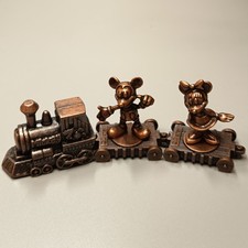 Disney MASCOTTE METALLO PRESSOFUSO OTTONE TOPOLINO MINNIE 1,25" personaggio esposizione treno PESANTE