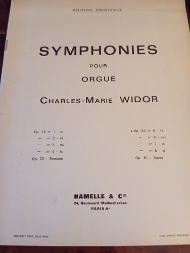Symphonies pour orgue charles - pour,