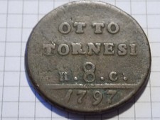 REGNO DI NAPOLI - FERDINANDO IV di BORBONE - 8 TORNESI  I TIPO 1797 (L1)