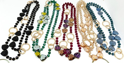 Collana lunga con cristalli - collana,