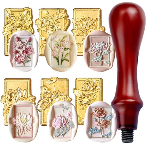 Kit timbri sigillo cera fiori