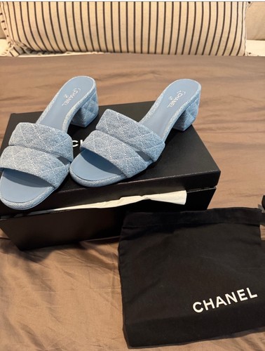 Mules denim chanel taglia 5 - denim,