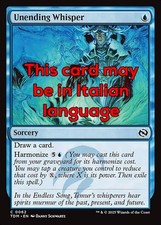 MTG UNENDING WHISPER FOIL EXC - SUSSURRO INTERMINABILE 62 - TDM - MAGIC