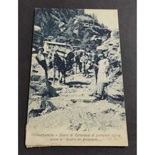 Cartolina Valtournanche - Sosta di Carovana di Portatori Alpini