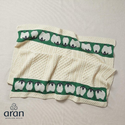Aran sheep baby throw - aran,