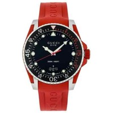 Orologio Gucci Dive YA136309 40MM Uomo Gomma Rossa