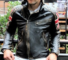 Giacca pelle uomo biker