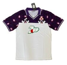 Camicia da trasferta Fiorentina 92/93 7UP bianco/viola modello bandito grande
